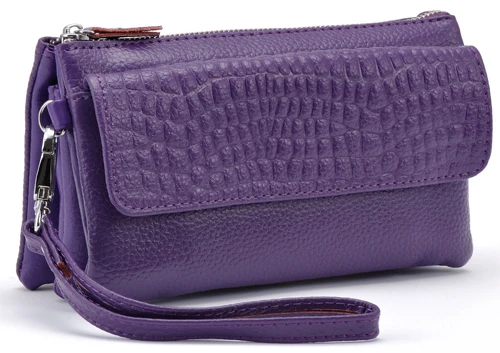 Lomelobo новая женская сумка из кожи аллигатора со съемным ремешком из искусственной кожи, сумки-мессенджеры, дамская сумка-слинг HDSL-709 - Цвет: Purple