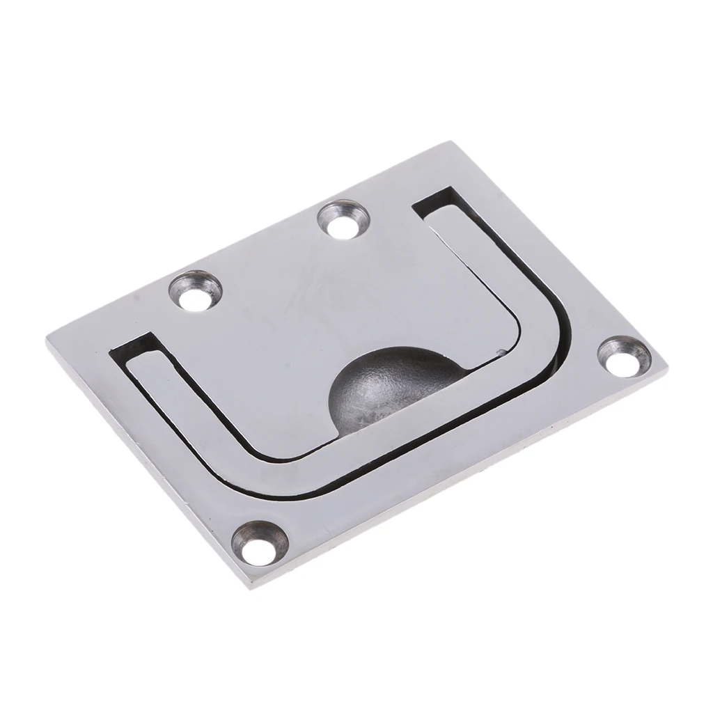 Boat Pull Hatch Latch Lift Ring Handle Flush Mount Stainless Steel Boat Parts Accessories 76 x 56mm 2.95 x 2.2 inches