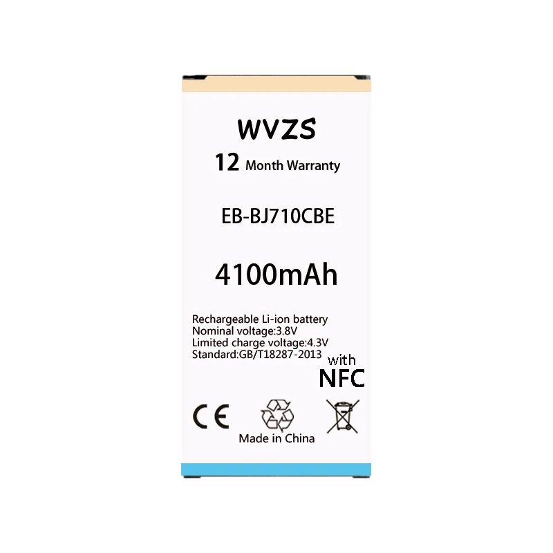 wvzs 4100mAh Battery EB-BJ710CBE For Samsung 2016 Version J7 SM-J7109 J7108 J710F J710K J710H J710M with NFC | Мобильные телефоны и