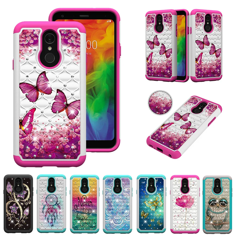 PC+TPU Glitter Case for coque LG Q7 Q7a Plus G7 ThinQ K10 2018 K30 Q Stylus X Power 2 Cover | Мобильные телефоны и