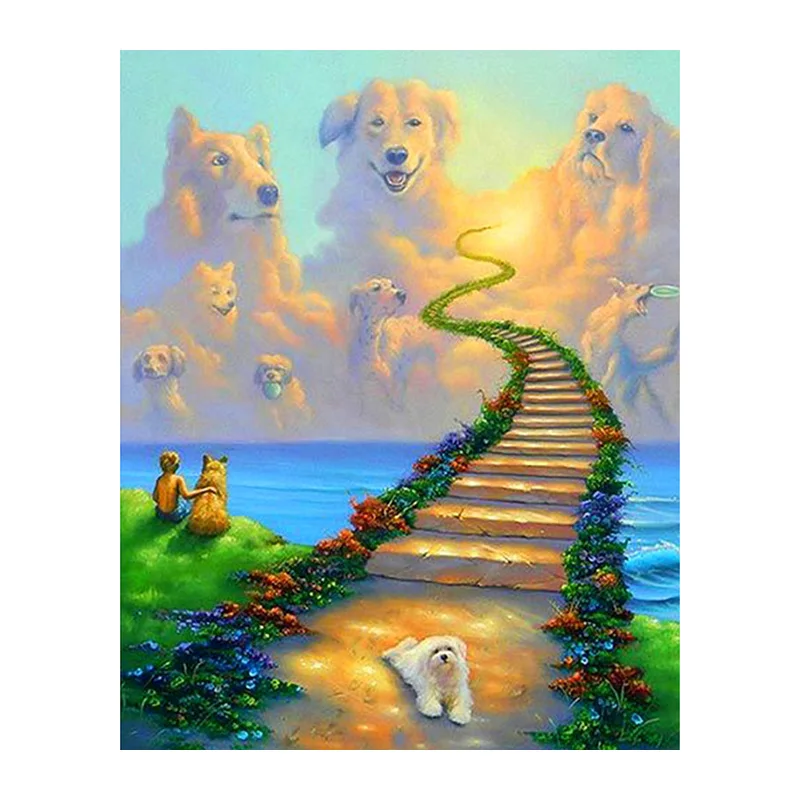 5D DIY Diamond Painting Ladder Dog 3D Embroidery Cross Stitch Mosaic Painting Home Decor Gift