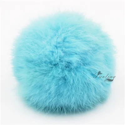 Turquoise Сворачивающий DIY 9/10 см(3,5/4 дюйма) из настоящего кроличьего меха помпонами для цепочек для ключей, сумок, очарование вязаная шапка аксессуары - Цвет: Turquoise