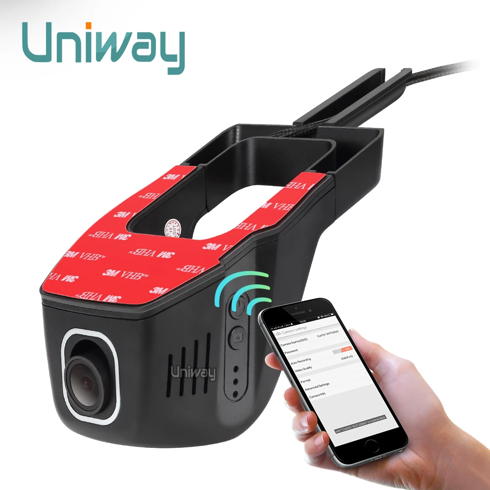Автомобильный видеорегистратор Uniway 1080P Wi Fi ночное видение угол обзора 170