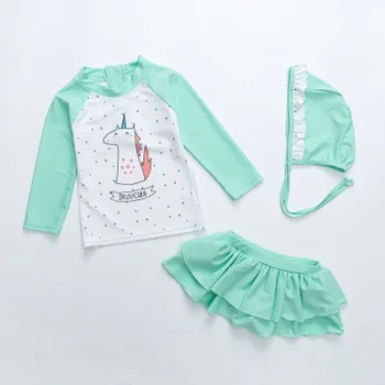 

NEW Cute Kids Baby Girls Long Sleeve bathing 3Piece Suit Cartoon Swimsuit Swimwear Unicorn Outfits Summer Beachwear Clothes 2019