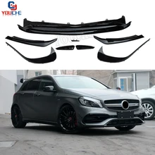 W176 передний бампер для губ Splitter Canards для Mercedes A класс W176 A160 A180 A200 A250 A45 AMG подтяжку лица