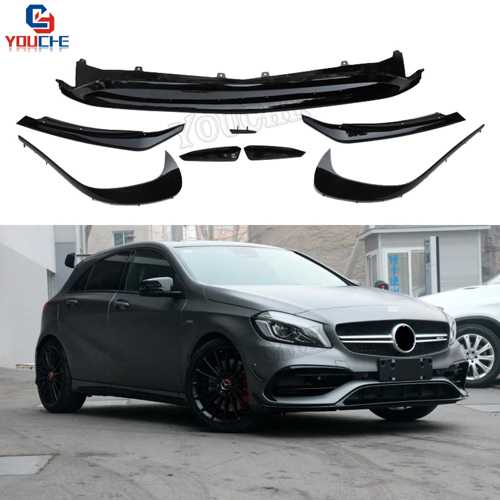 W176 Front Bumper Lip Splitter Canards for Mercedes A Class W176 A160