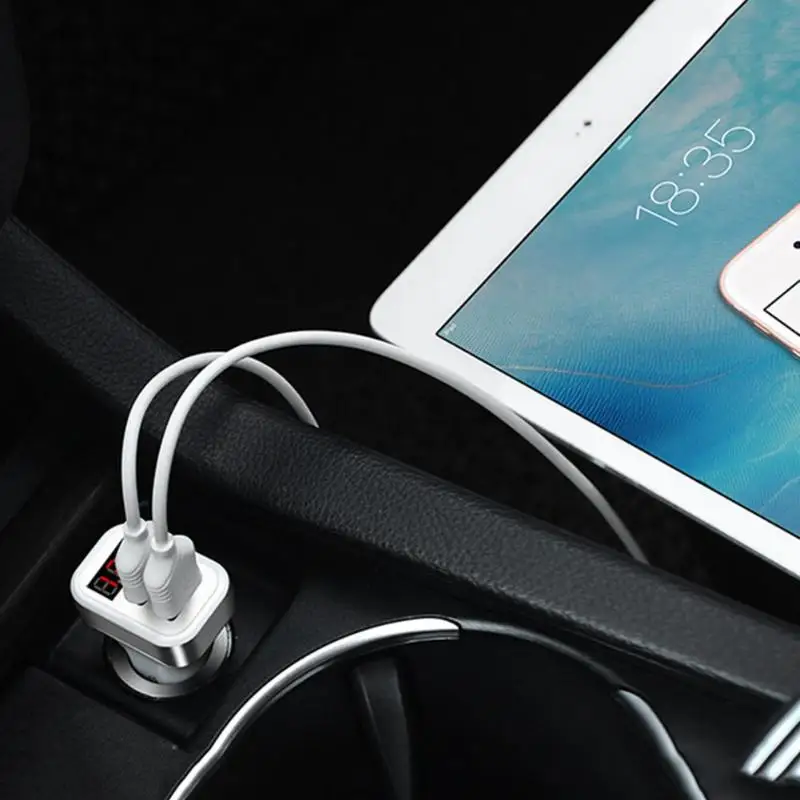 Универсальное автомобильное зарядное устройство HOCO Z3 с 2 USB портами светодиодный