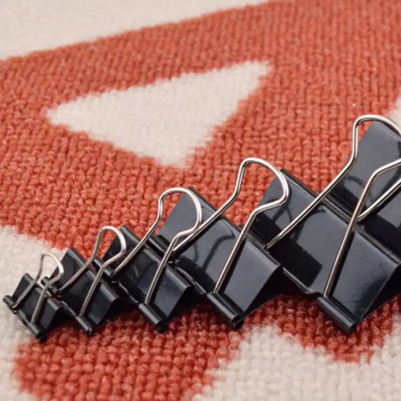 36 pieces/Lot Black Metal Binder Clips 15/19/25/32/41/51mm Notes Letter