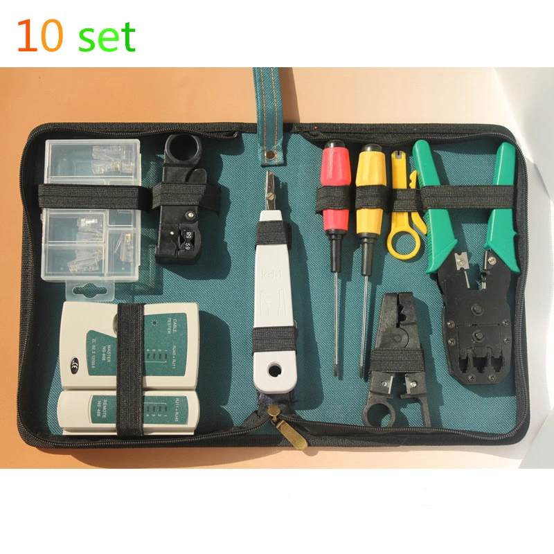 10 Unidades 11 en 1 mantenimiento de redes de computadoras herramientas Suite Sala red reparación Tool Kit set envío gratis|tool set for car|tool bag settools of the trade knives -