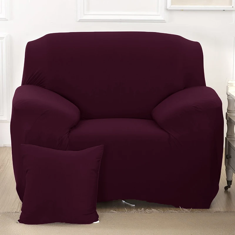 Чистый цвет покрывала для дивана стрейч эластичное диванное покрывало обертывание все включено упругое сиденье скамья крышка дивана Чехлы для гостиной - Цвет: grape-3