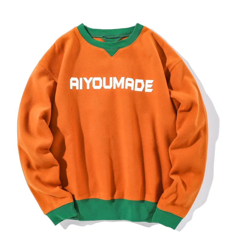 

Autumn New Youth Pop Casual Loose Letter Printing Pure Cotton Round Collar Hoodies Harajuku Streetwear