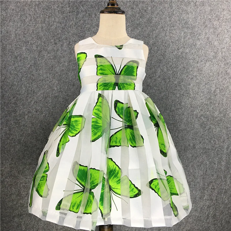 

Kid dress for girl 2017 Spring & Summer Fashion Girls Dress Princess Butterfly Embroidery Princess Dress for party and wedding