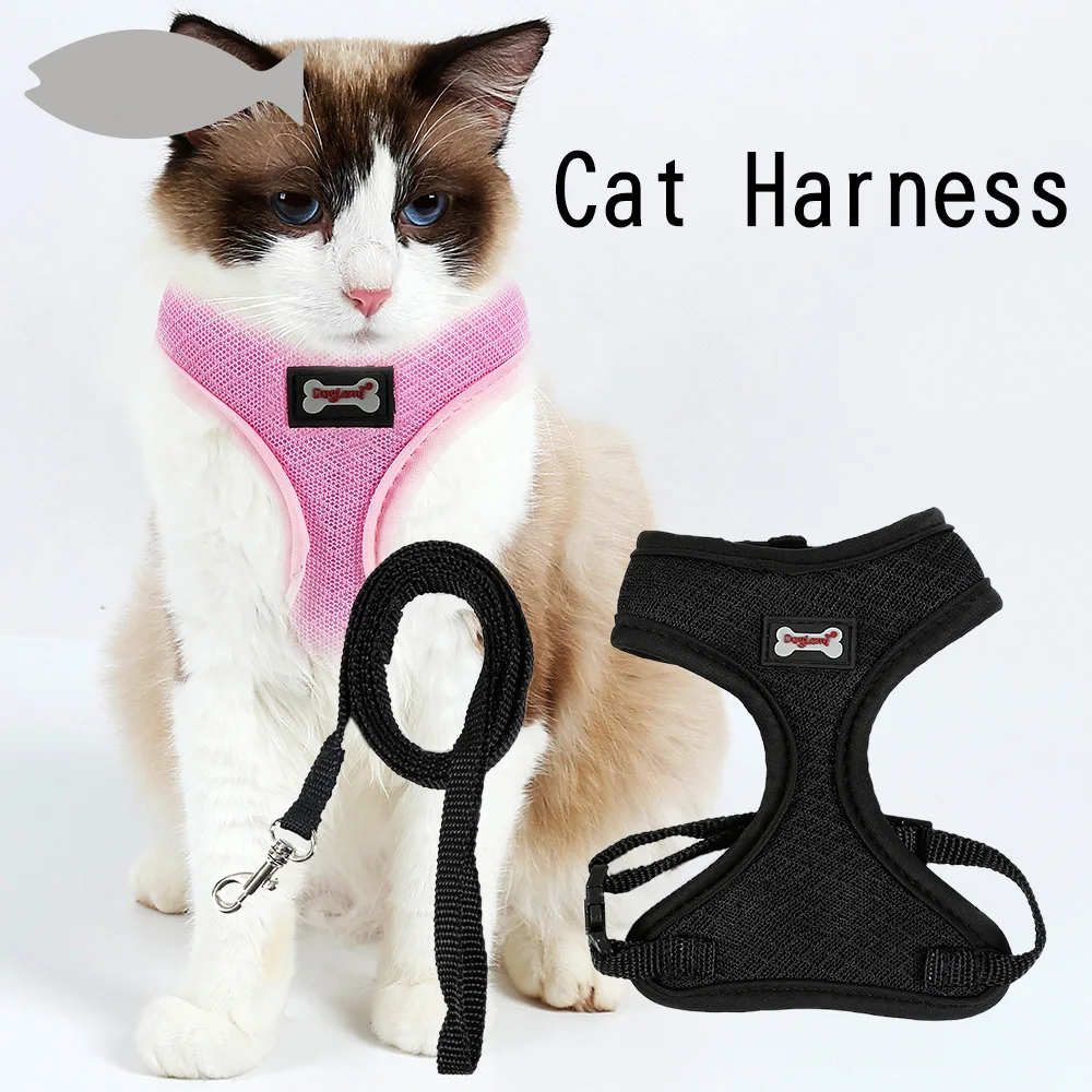 Mesh Pet Harness Cat Harness Set Cat Kitten Walking Leash and Harness 2