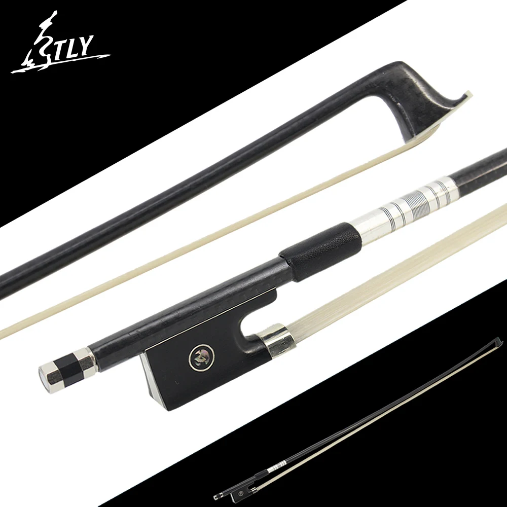 

Factory Store Plaid Carbon Fiber Horsehair Violin Bow 4/4 Violin Accessories Fisheye carved Ebony Frog w/ Colored Shell