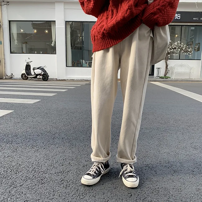 

2018 Winter Women Fleeced Demin Pants Full Length Thick Flocking Staight Jeans Trousers High Waist Warm Casual Pants