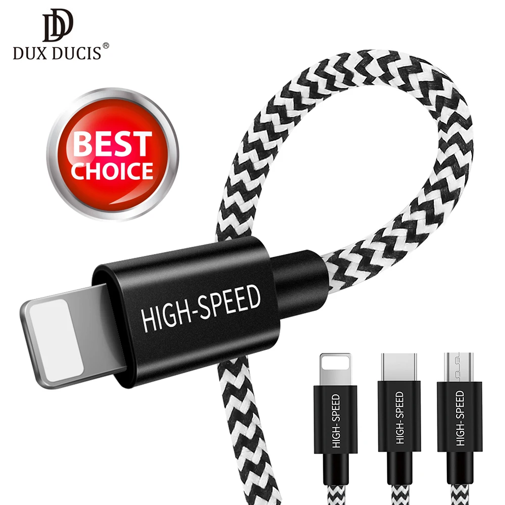 

DUX DUCIS USB Cable for iPhone Charger USB Type C Cable Micro USB Cable for Samsung Xiaomi USB C Fast Charging Cable data Cord