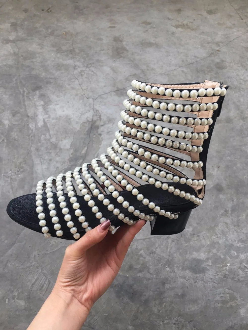 embellished ankle strap flat sandals