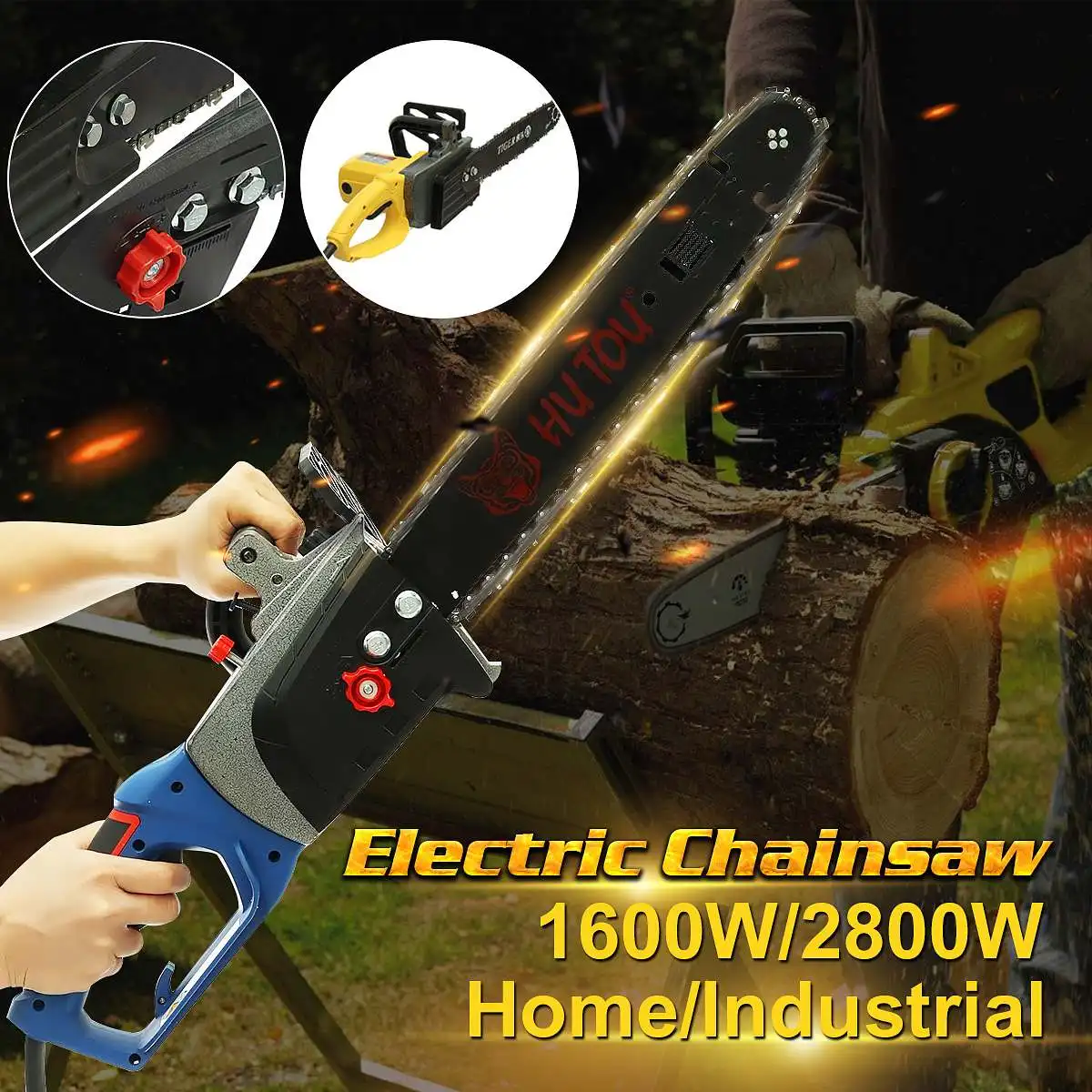 

220V 2600w/4800w Home/Industrial Electric Chain Saw Wood Saw Chainsaw 1200r/min Woodworking Chainsaw