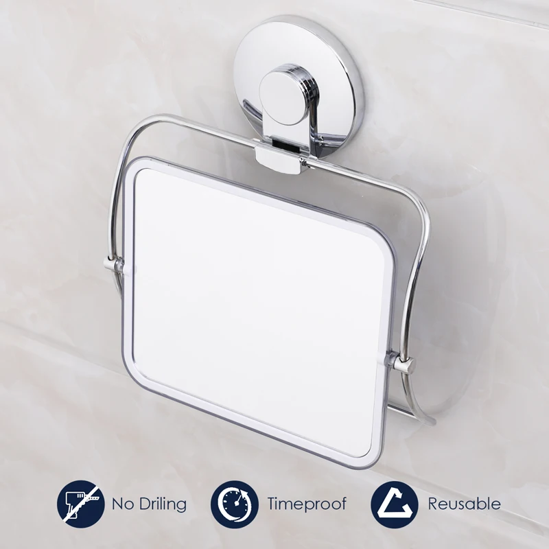 Espejo cuadrado de cromo montado en la pared de TAILI para baño espejo de ducha Diy decoración de la pared del inodoro del hogar espejos de afeitar, maquillaje, portátil