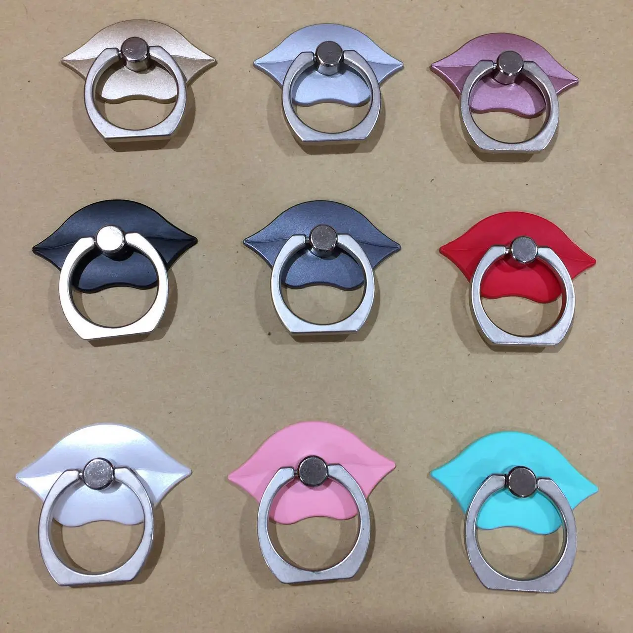 For IPhone Samsung Phone Mount Stand Fashion 9 Colors Holder Universal Mobile Phone Ring 3D Lip Pattern Stand Finger Grip Stand For IPhone Samsung Phone Mount Stand Fashion 9 Colors Holder Universal Mobile Phone Ring 3D Lip Pattern Stand Finger Grip Stand