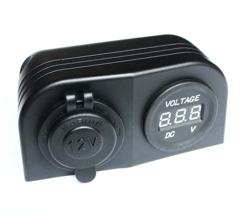 12V Marine Power Digital Voltmeter Voltage Guage Charger Adapter Tent