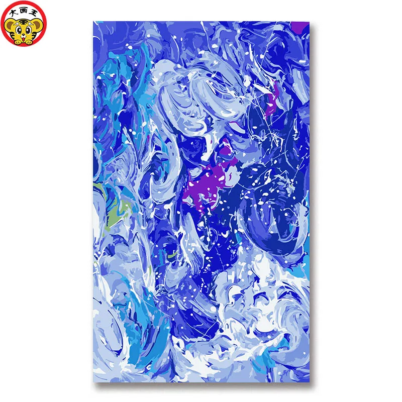 

painting by numbers art paint by number oil paint abstract collection creative friends gallery home Blue water wave abstract oil