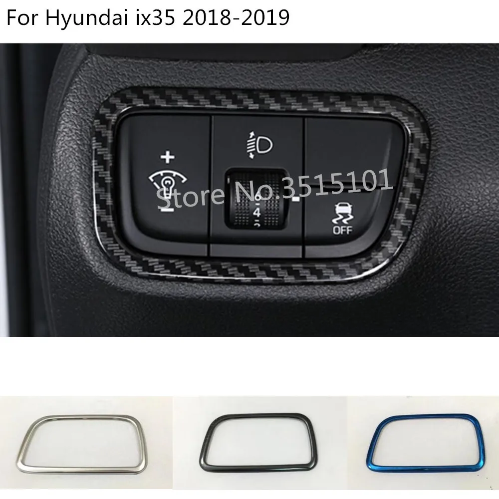 car detector stick styling cover inside inner front head light switch trim frame lamp 1pcs For Hyundai IX35 2018 2019 2020 | Автомобили и