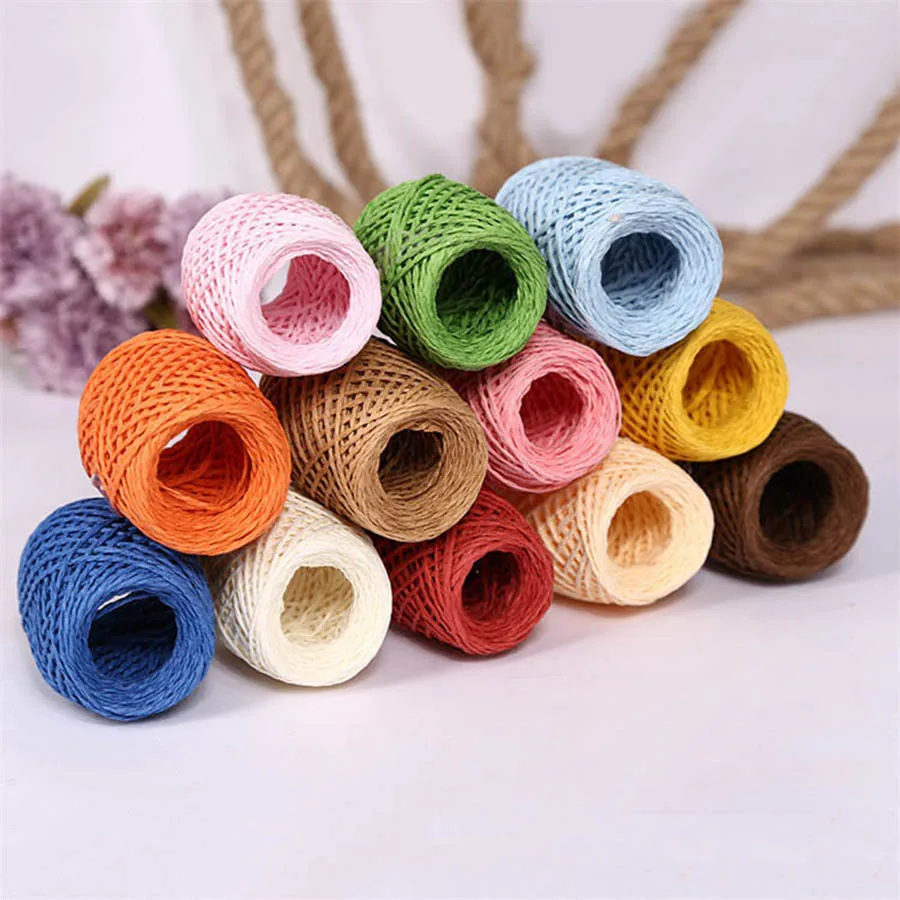 

Solid Raffia Knitting Yarn Yarn for Crocheting Straw Hat Handmade Crochet Baskets Sewing Craft Supplier Material 100g/ball