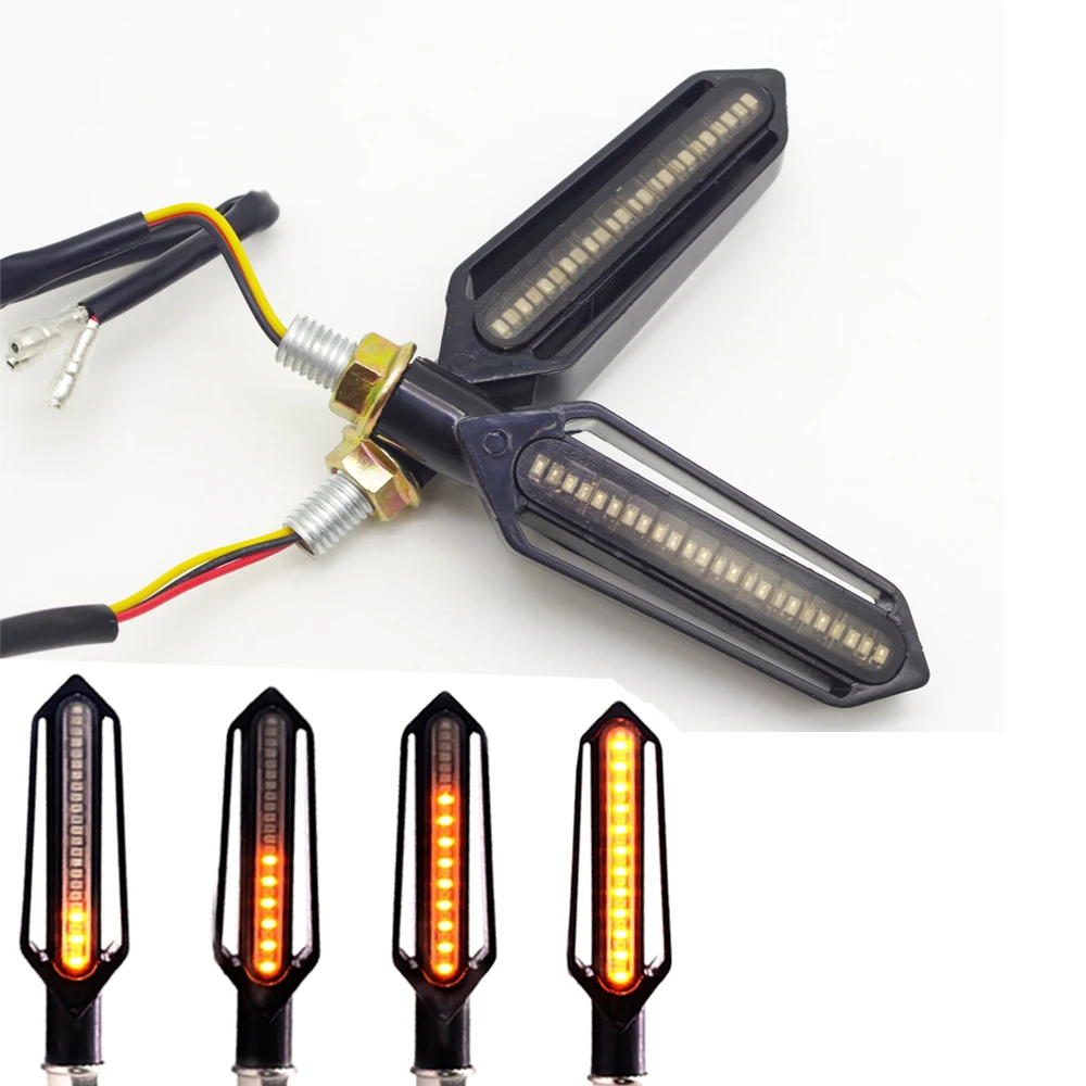 

Flowing motorcycle turn signal lights LED Amber Indcator Lamp Blinker Flasher FOR yamaha xt660x suzuki intruder 800 drz 400