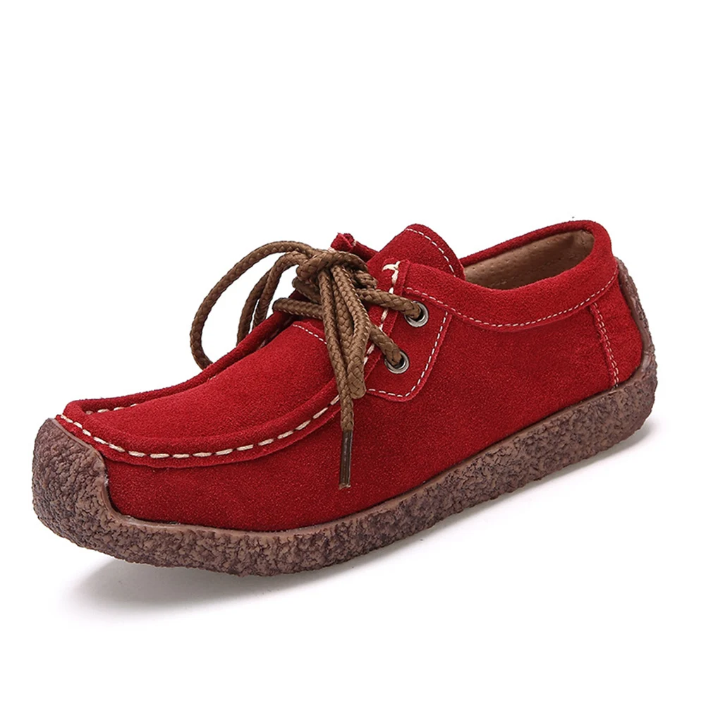 Cheap Summer Cow Suede Leather Woman Shoes Flat Slip on Women s Loafers Moccasins Shoes