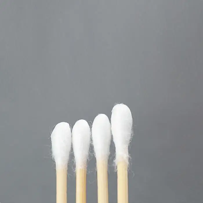 Двухголовые деревянные ватные палочки для макияжа стержни белого цвета Чистка ушей инструменты