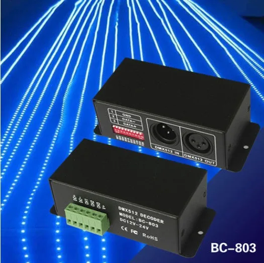 BC 803 DMX512 Decoder 5A*3CH DMX512 RGB controller LED strip decoder ...