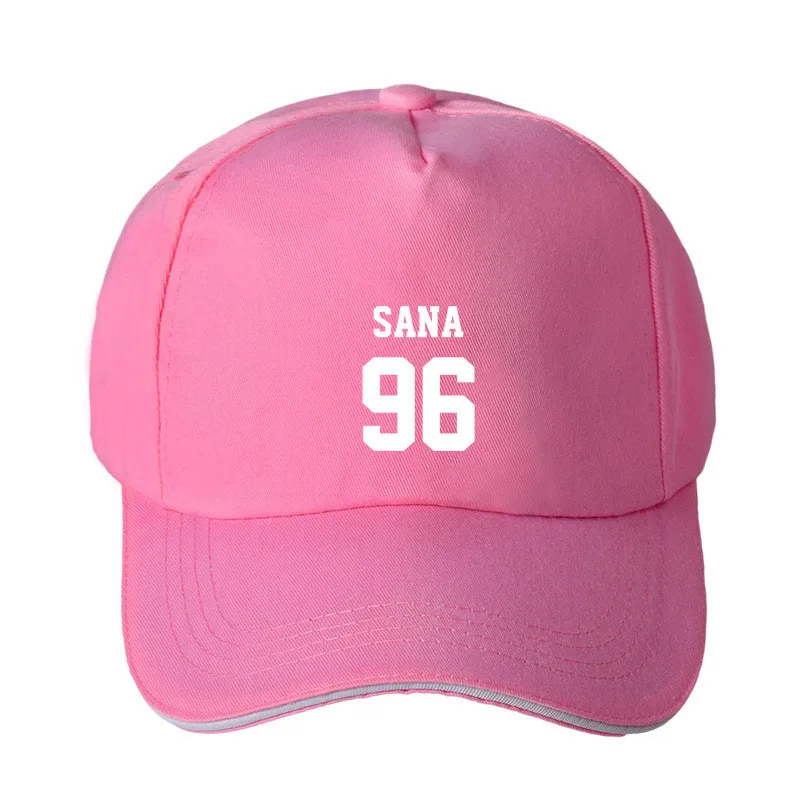 KPOP TWICE MOMO NAYEON DAHYUN SANA CHAEYOUNG альбом MINA черный розовый бейсболка хип-хоп кепка для мужчин женщин унисекс шапки JCF-MZ009 - Цвет: Pink SANA