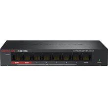 8 портов 7 PoE 65 W 1000 Мбит/с переключатель данных, Plug& Play, камера NVR сетевой коммутатор мини настольный коммутатор для интернет-сети камеры видеонаблюдения