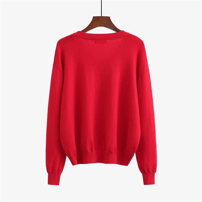 Женские свитера большого размера, весна-осень, тонкие вязаные пуловеры с длинным рукавом и v-образным вырезом, свободные женские короткие свитера 2227
