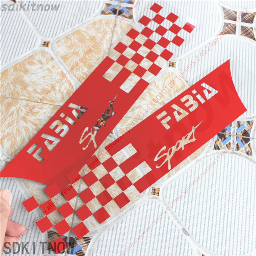 

2pcs Car Square Sports Decal Front rear Door Sticker Styling side Window Decoration For skoda fabia 1 2 3 mk1 mk2 accessories