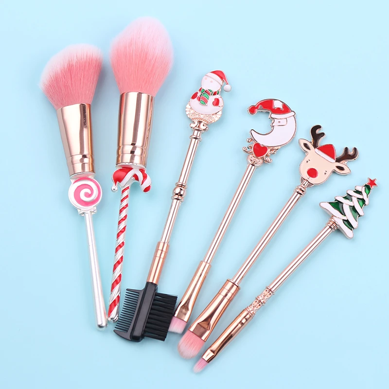 

Hot 1pc Christmas Gift Makeup Brushes Synthetic Fiber Eyeshadow Eyebrow Foundation Cosmetics Make up Brush Pinceis de maquiagem