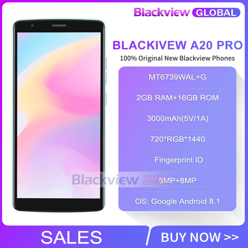 Blackview A20 pro смартфон с 5 дюймовым дисплеем ОЗУ 2 Гб ПЗУ 16 Android 8 1 18:9|Смартфоны| |