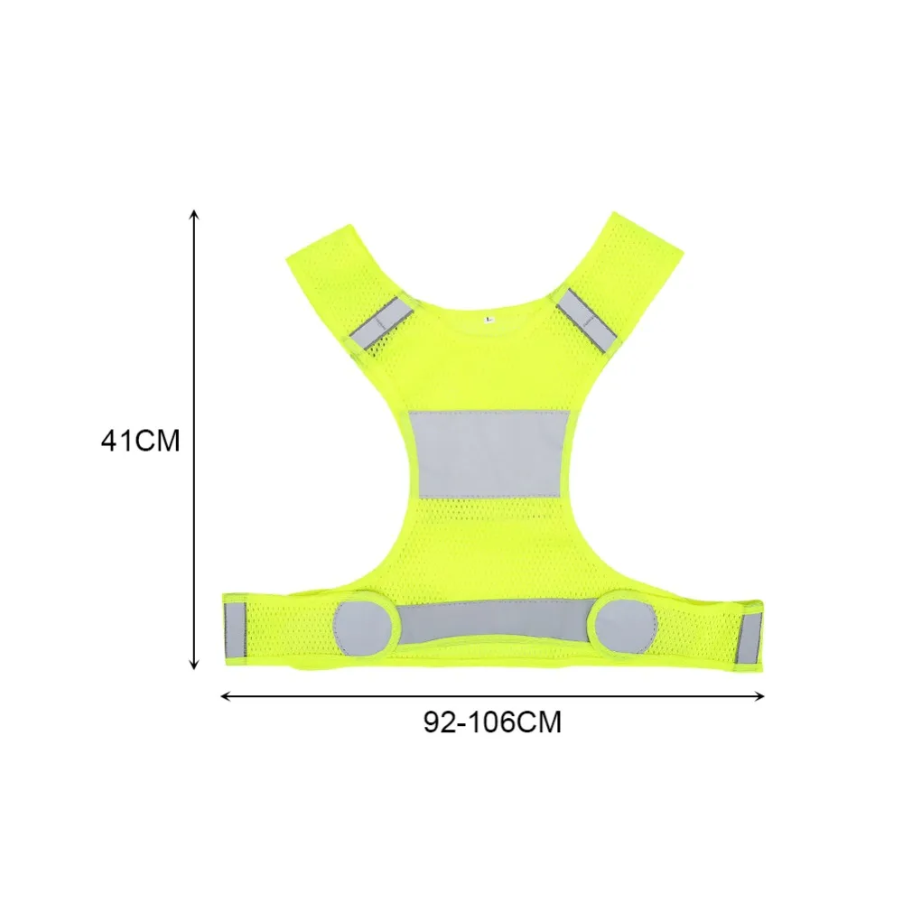 Регулируемая высокая видимость светоотражающий жилет безопасности ночной бег Велоспорт безопасности одежда размер L