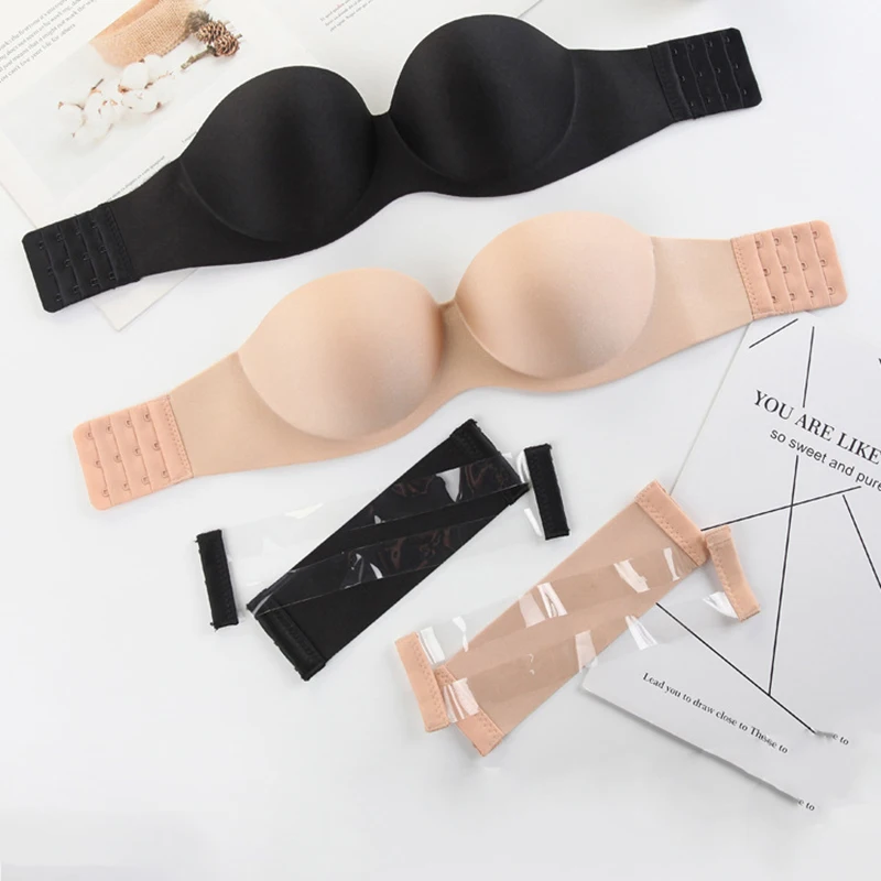 New Sexy Gathering Invisible Bras Bralette Underwear Women Push Up Strapless Bra Wedding Brassiere Wire Free Back Band Bras|Bras| - AliExpress