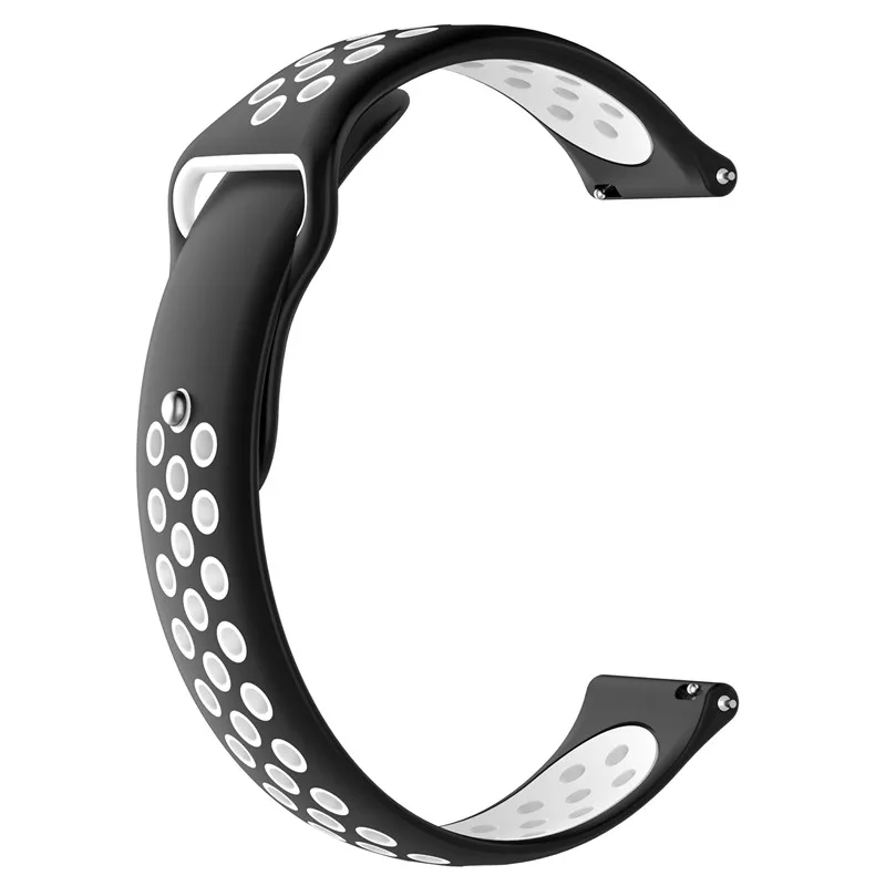 Huami Amazfit Stratos 2 Смарт-часы ремешок дышащие силиконовые полосы браслет ремень для xiaomi Huami Amazfit GTR 47 мм/gear s3 полосы - Цвет: black white