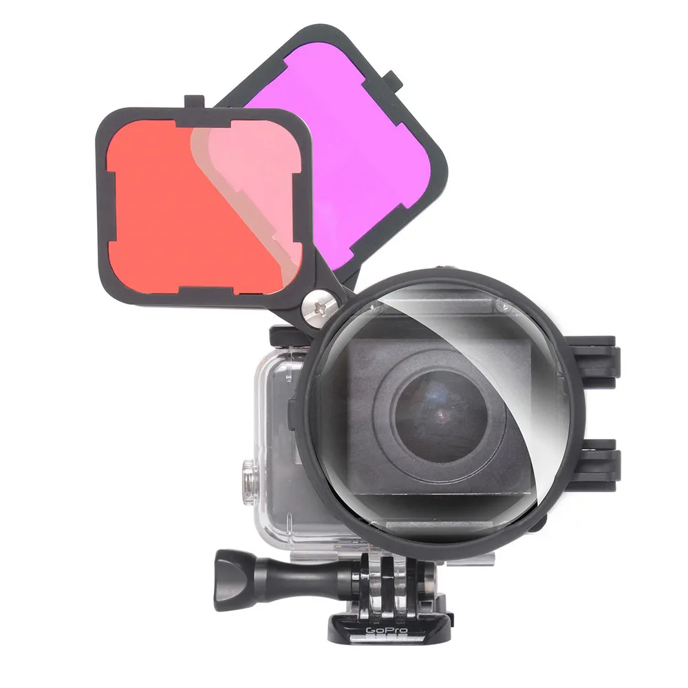 Красный пурпурный фильтр для коррекции цвета с макро объективом 16X Gopro Hero 7 6 5