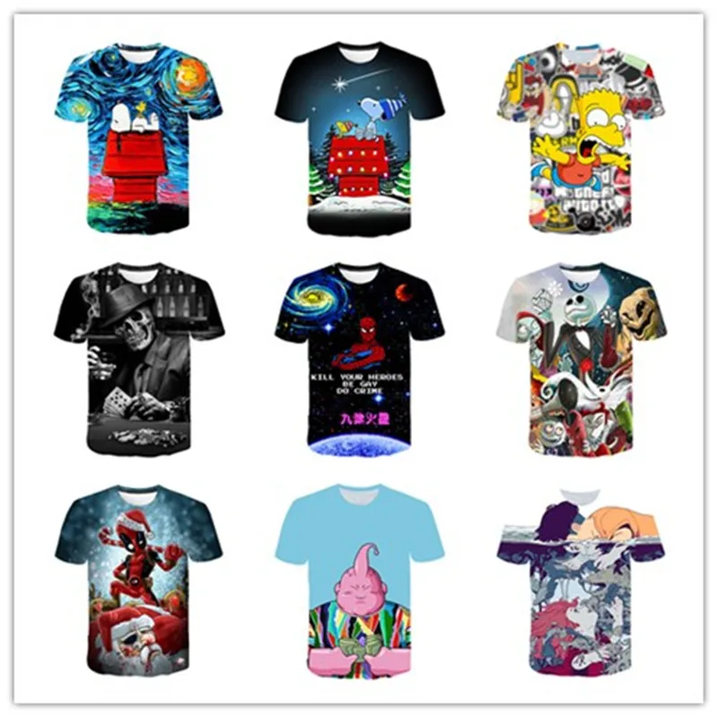 

Snoopy Short Sleeve T-shirt with Men and Women's Peripheral Limitation Snoopy Cartoon Animation Lovers'Clothes