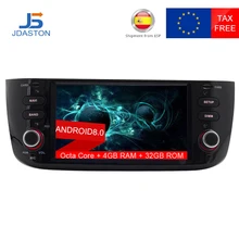 JDASTON Android 8,0 автомобилей Радио для Fiat Abarth Punto EVO Linea 2012-2016 восемь ядер 4G + 32 г мультимедиа gps Навигация головного устройства AUX