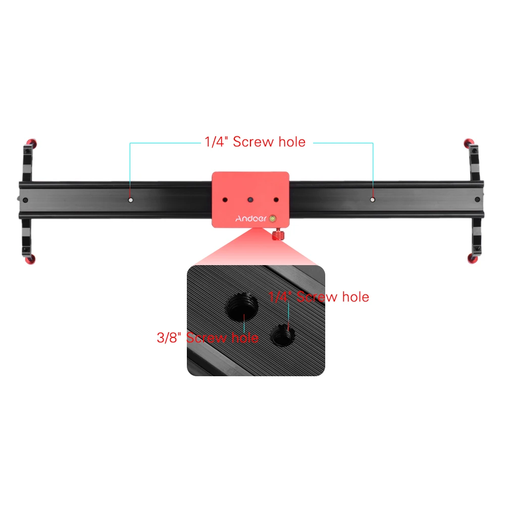 Andoer 60 см/23," металлический алюминиевый сплав видео трек слайдер Долли рельс стабилизатор для Canon Nikon sony DSLR Cam камера видеокамера
