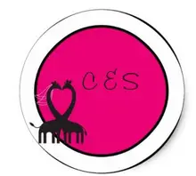 1.5inch 20 Giraffe Heart Wedding Favor Stickers
