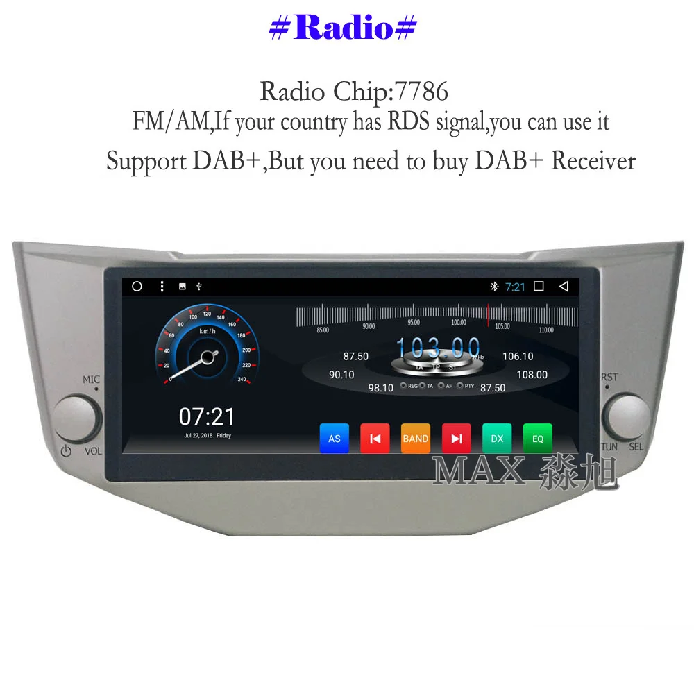 Excellent MAX  Android 8.1.0 GPS Navigation System For Lexus RX330/RX200/RX350 Car Radio RDS Bluetooth Call/Music WiFi 4G SWC Free Map 3