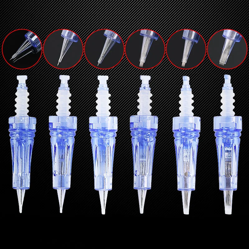

10 PCS Electric Derma Pen Needles Bayonet 1R/3R/5R/5F/7F MYM Cartridge For Auto Microneedle Derma Pen Titanium Gold Needle Tip