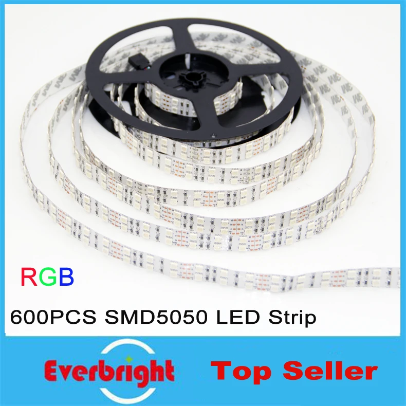 

5M 600LEDs Dual Row 5050 SMD RGB 120LED/M Non Waterproof Flexible LED Strip Rope Light white/warm white