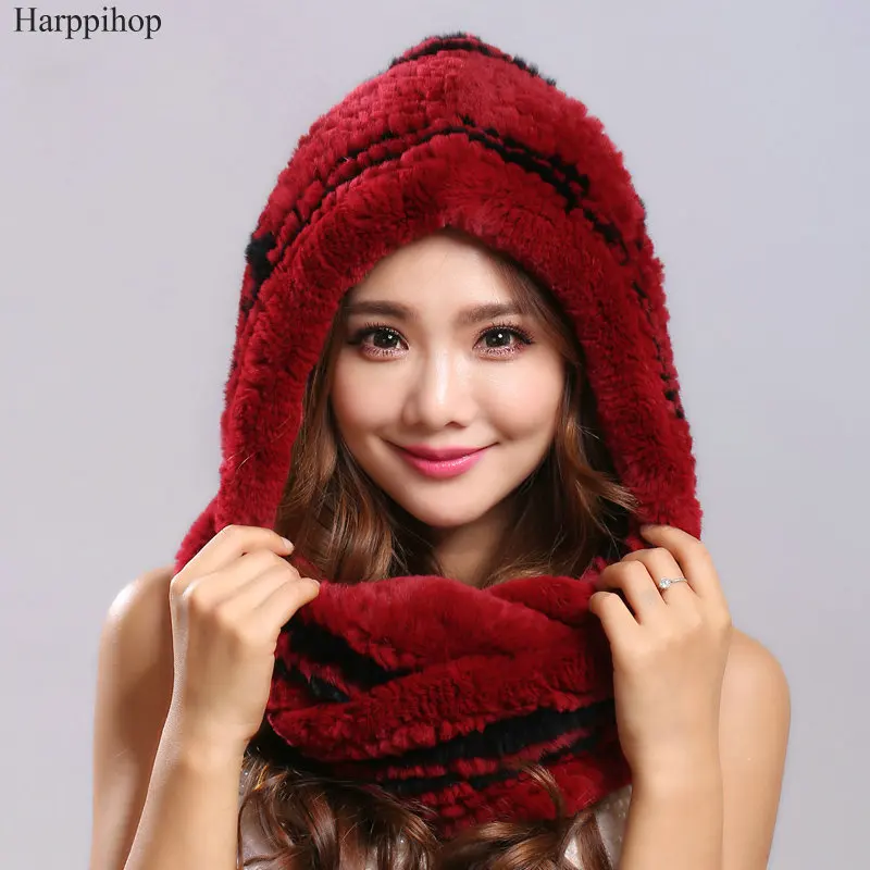 Зимние шарфы с мехом из натурального меха шапки для женщин новый роскошный меховой шарф женский элегантный вязаный натуральный мех